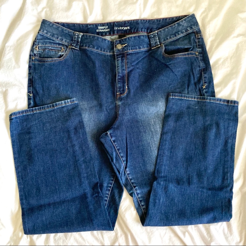 Lane Bryant Simply Straight Blue Jeans Womens Plus Size 26 Average